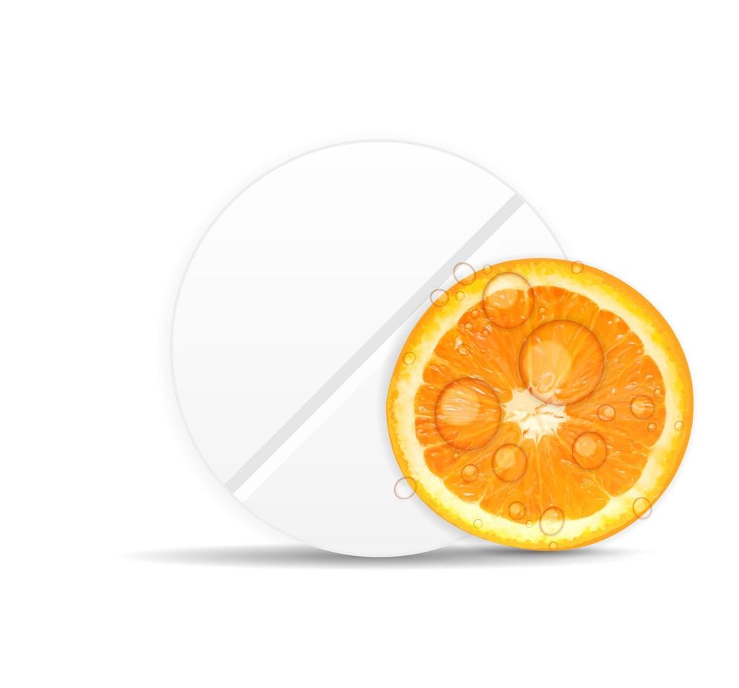 icona di pillola arancione.illustrazione vettoriale di sfondo dell'ambiente