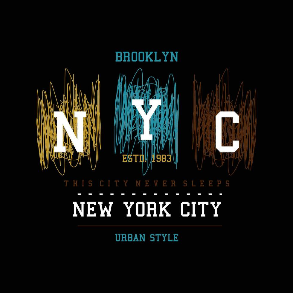 brooklyn nuovo York grafico disegno, tipografia vettore, illustrazione, per Stampa t camicia, freddo moderno stile vettore