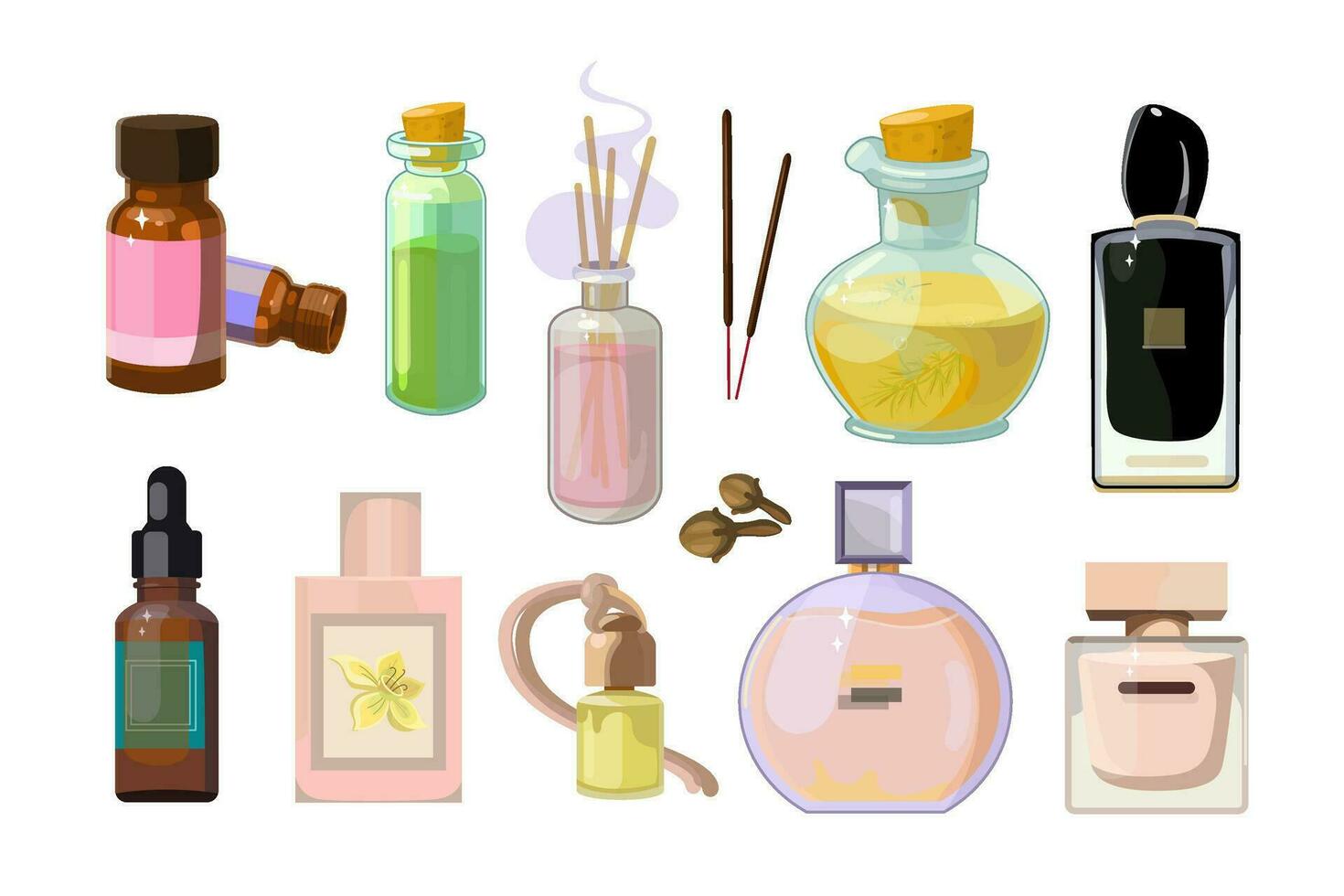 collezione di illustrazioni di aromatico Accessori vettore