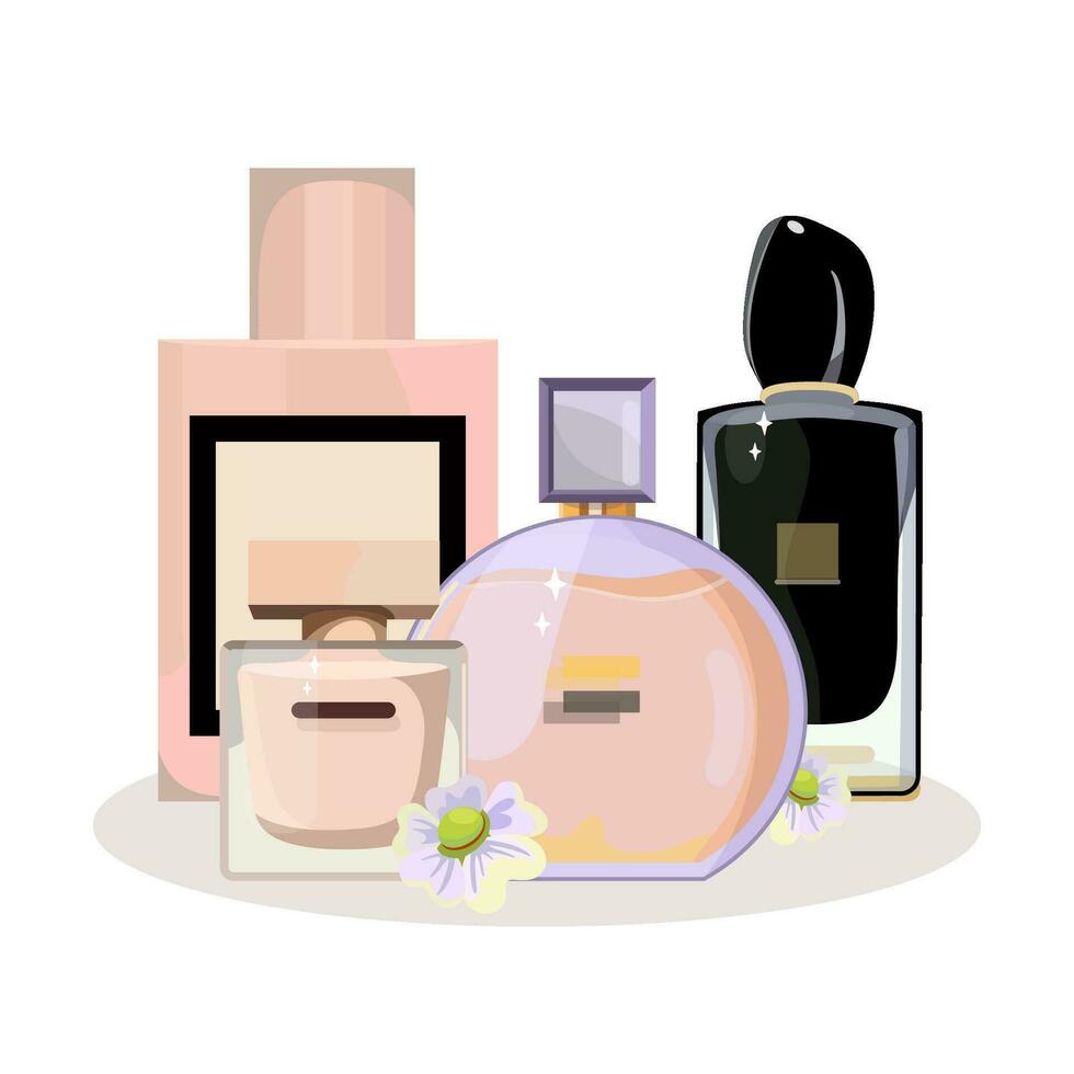 illustrazione con cosmetici Accessori vettore
