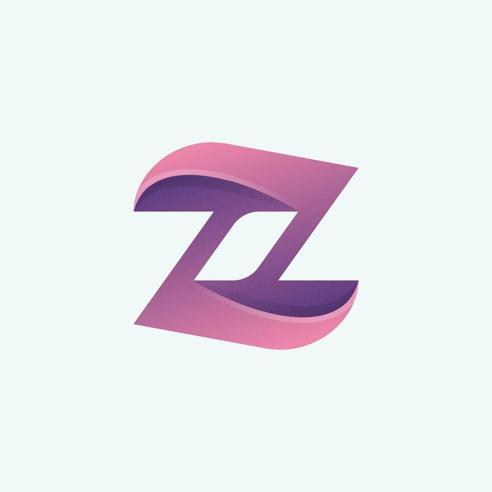 3d lettera z logo vettore