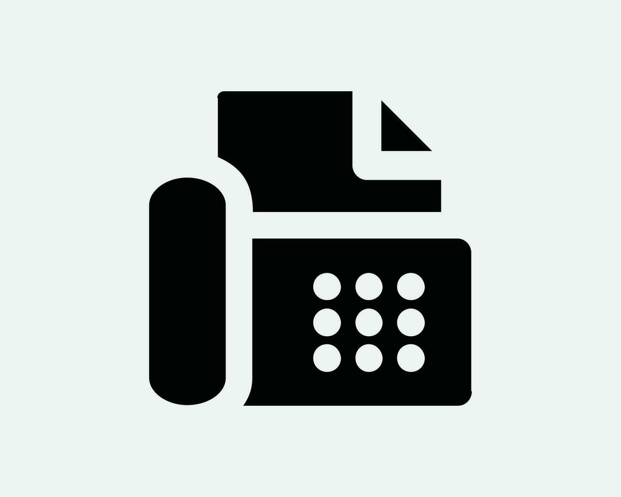 fax macchina icona ufficio attrezzatura Stampa stampante dispositivo Telefono attività commerciale telefono tecnologia Tech nero bianca linea schema forma cartello simbolo eps vettore