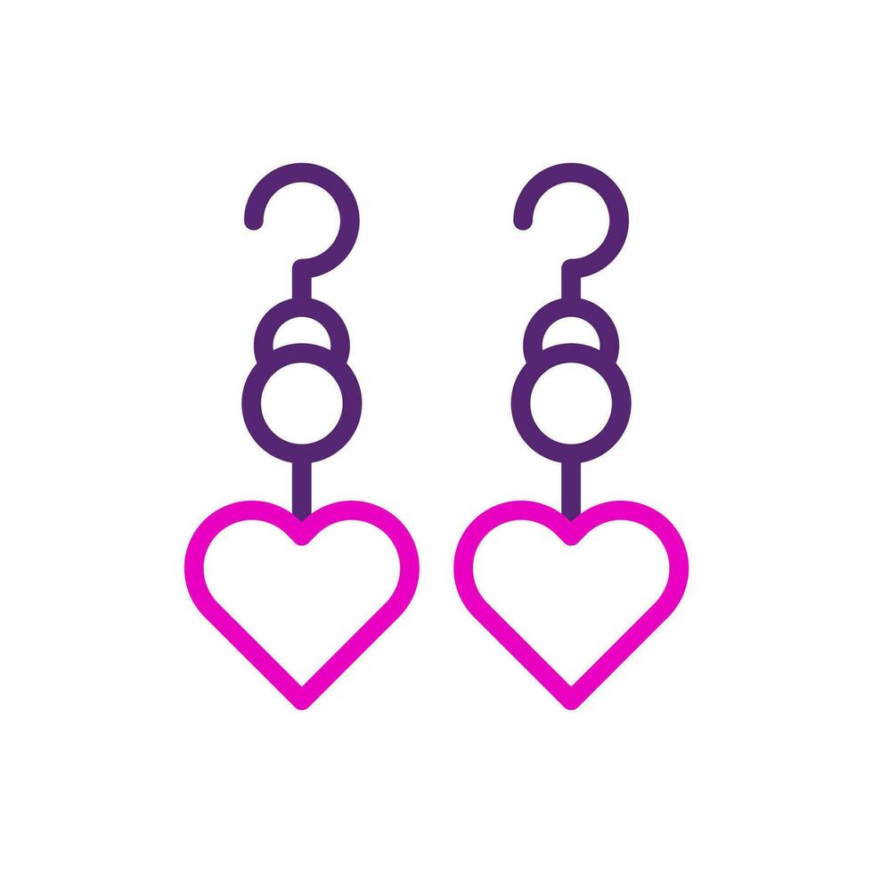 orecchino amore icona duocolor rosa viola colore madre giorno simbolo illustrazione. vettore