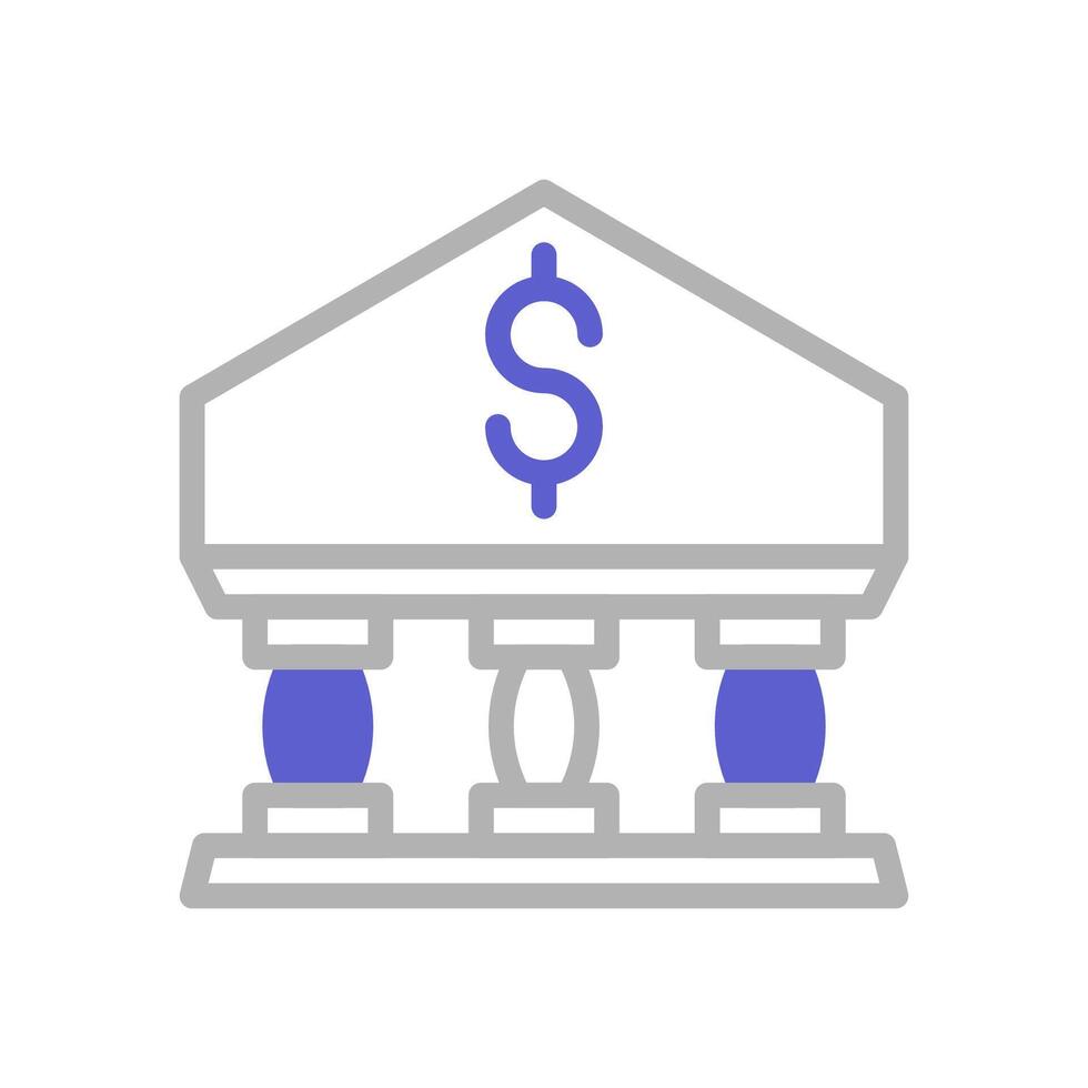 bancario icona duotone viola grigio attività commerciale simbolo illustrazione. vettore