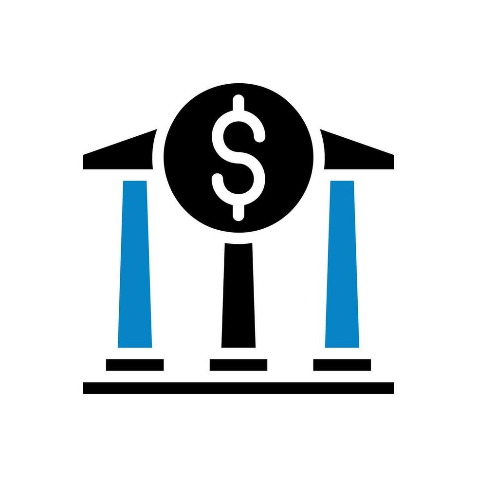 bancario icona solido blu nero attività commerciale simbolo illustrazione. vettore