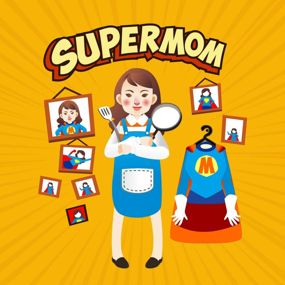 super-mamma festa della mamma bandiera manifesto illustrazione vettore