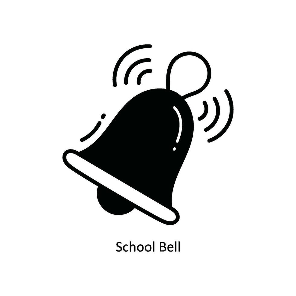 scuola campana scarabocchio icona design illustrazione. scuola e studia simbolo su bianca sfondo eps 10 file vettore
