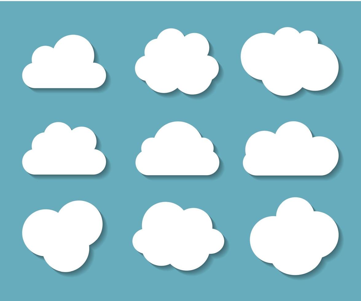 set di cornici a forma di nuvola illustrazione vettoriale