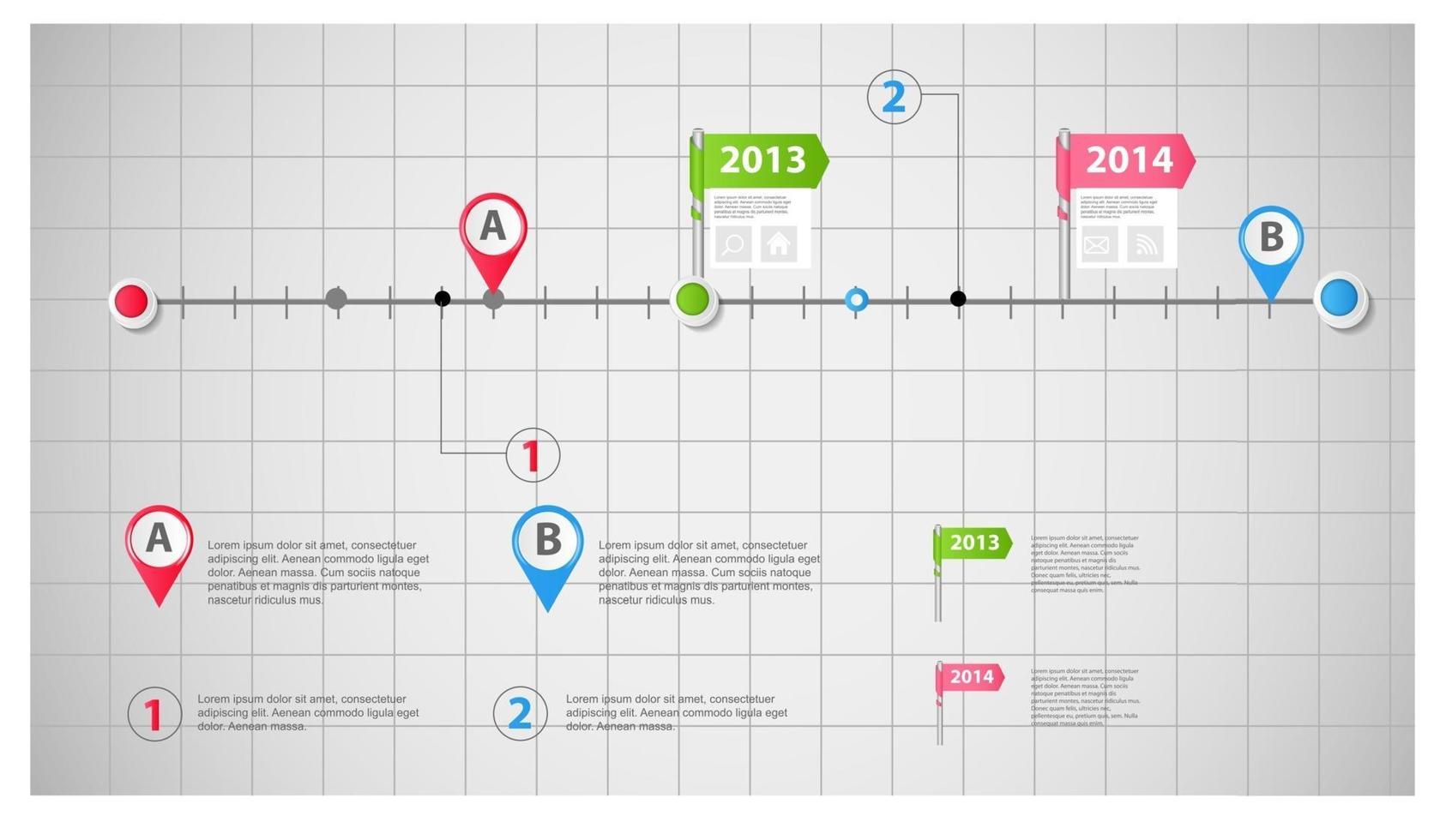 illustrazione vettoriale del modello di business infografica timeline