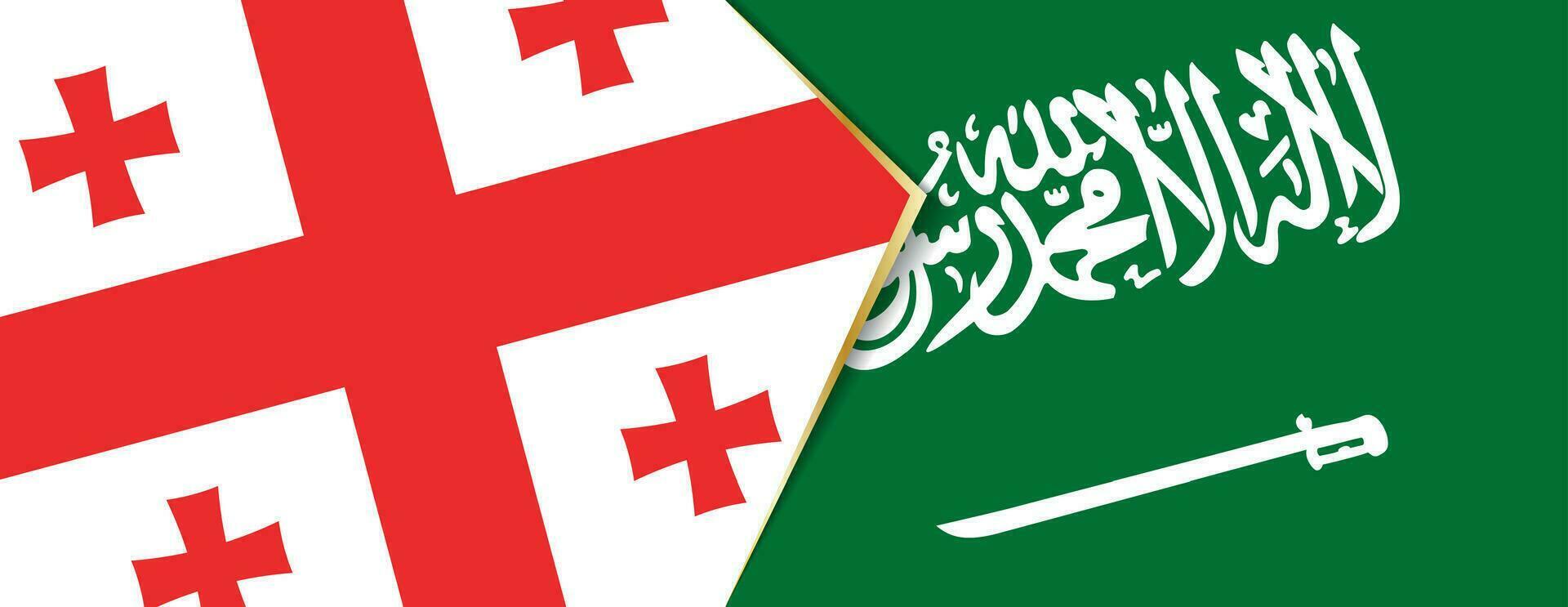 Georgia e Arabia arabia bandiere, Due vettore bandiere.