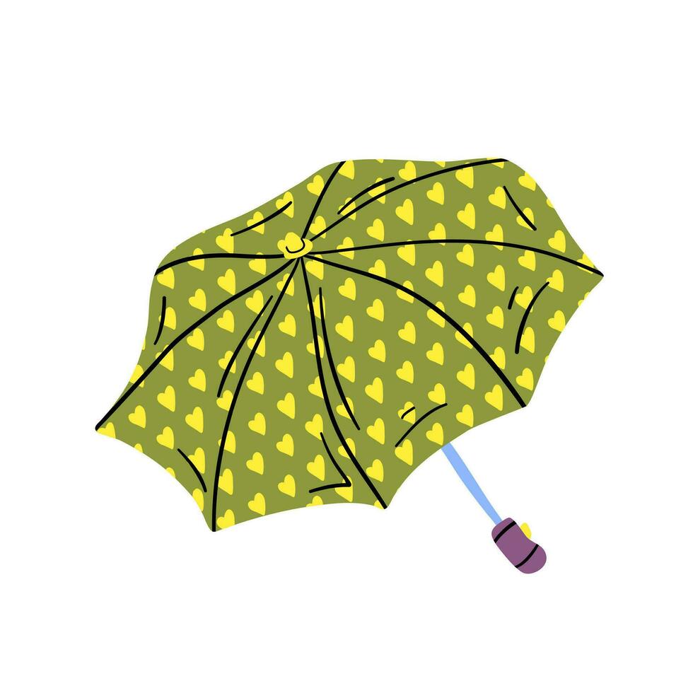 cartone animato colore ombrello Aperto Visualizza. vettore