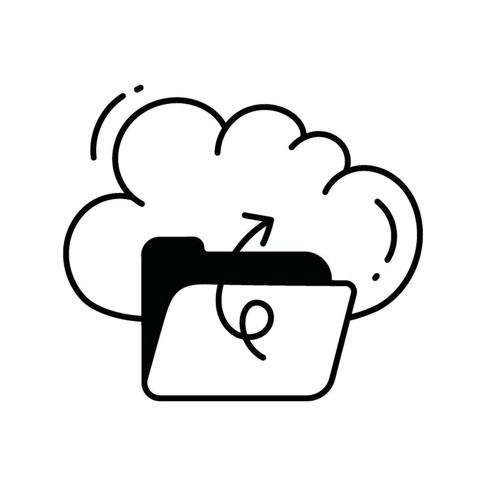 nube cartella scarabocchio icona design illustrazione. scienza e tecnologia simbolo su bianca sfondo eps 10 file vettore