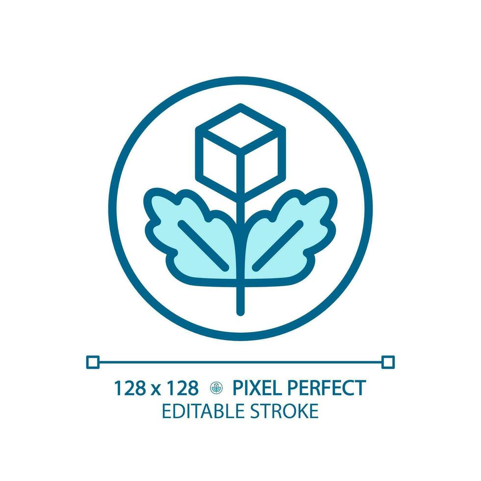 2d pixel Perfetto modificabile blu biologico cibo icona, isolato vettore, magro linea illustrazione che rappresentano allergene gratuito. vettore