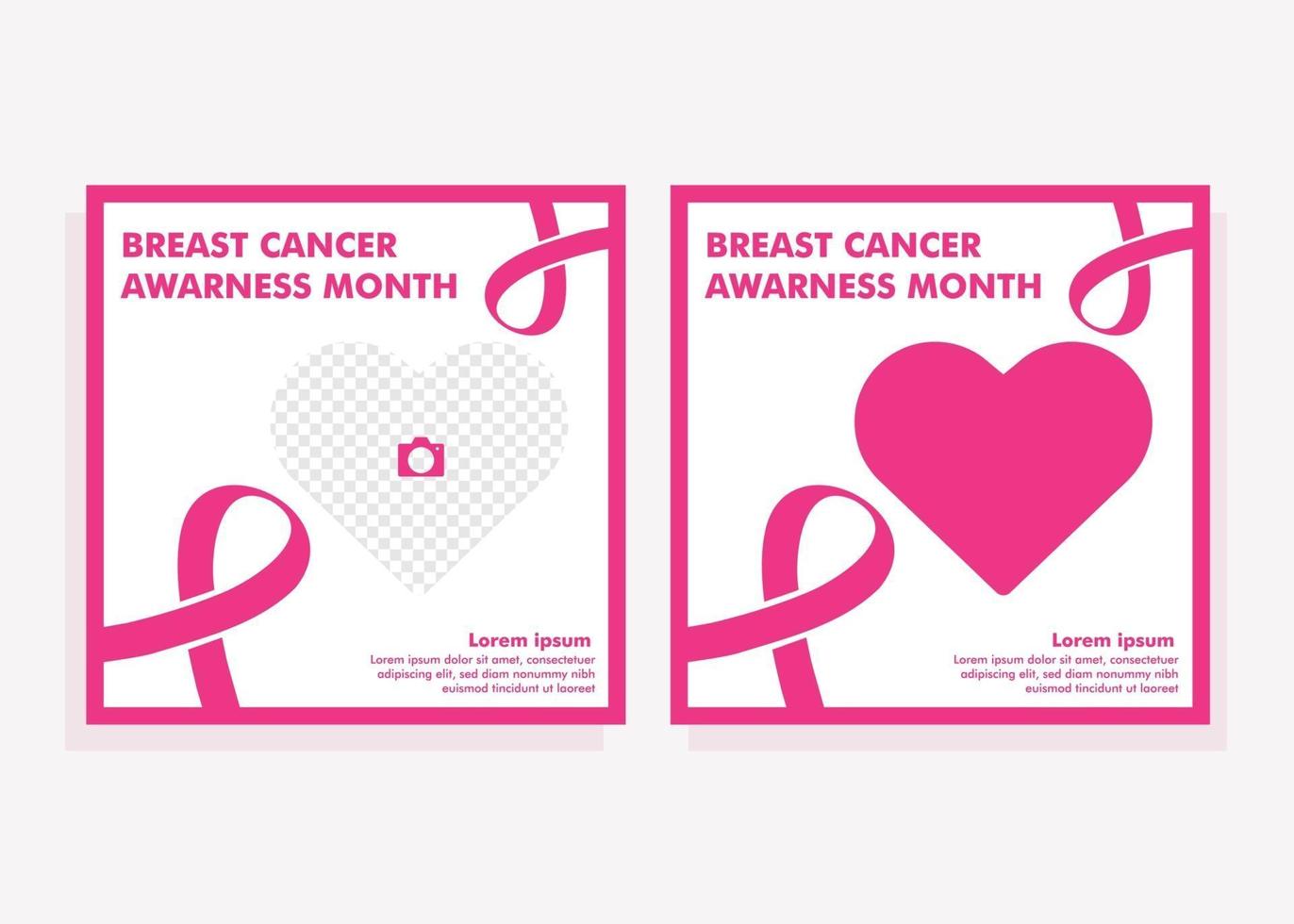 design del mese di sensibilizzazione sul cancro al seno. banner nastro rosa cancro al seno vettore