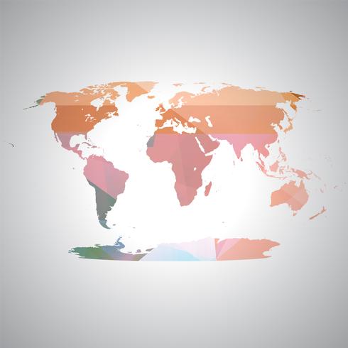 Mappa del mondo colorato, vettoriale