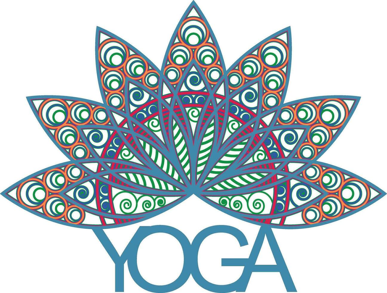 yoga logo multistrato parete arredamento vettore