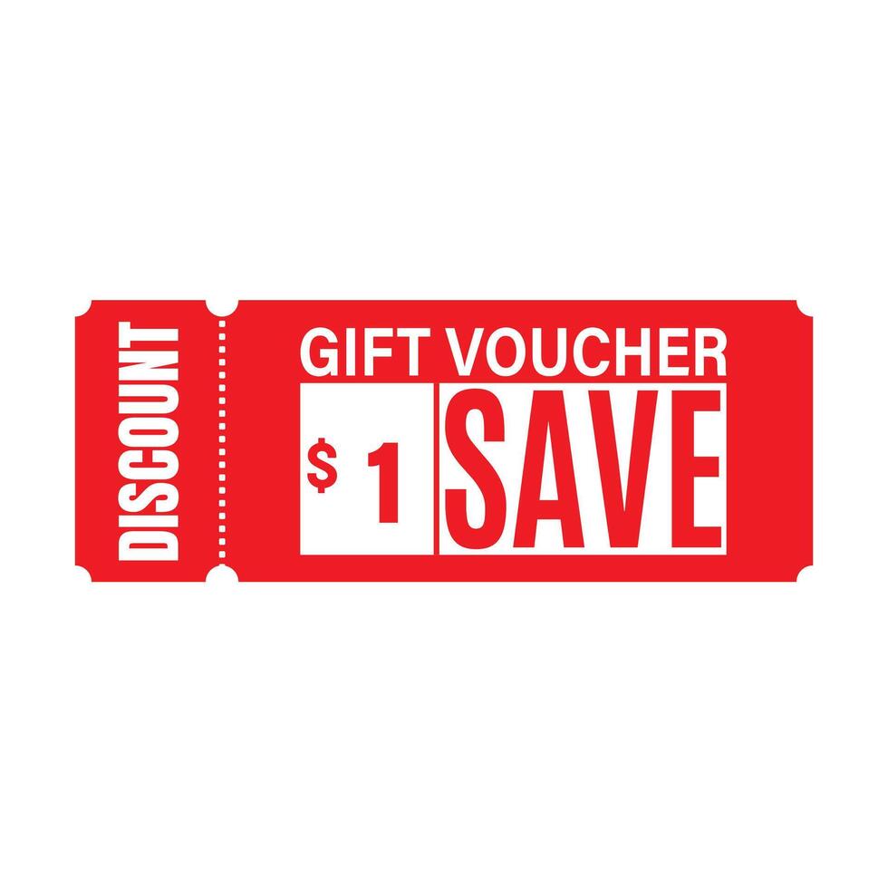 1 dollaro regalo voucher; tagliando sconto buono design vettore