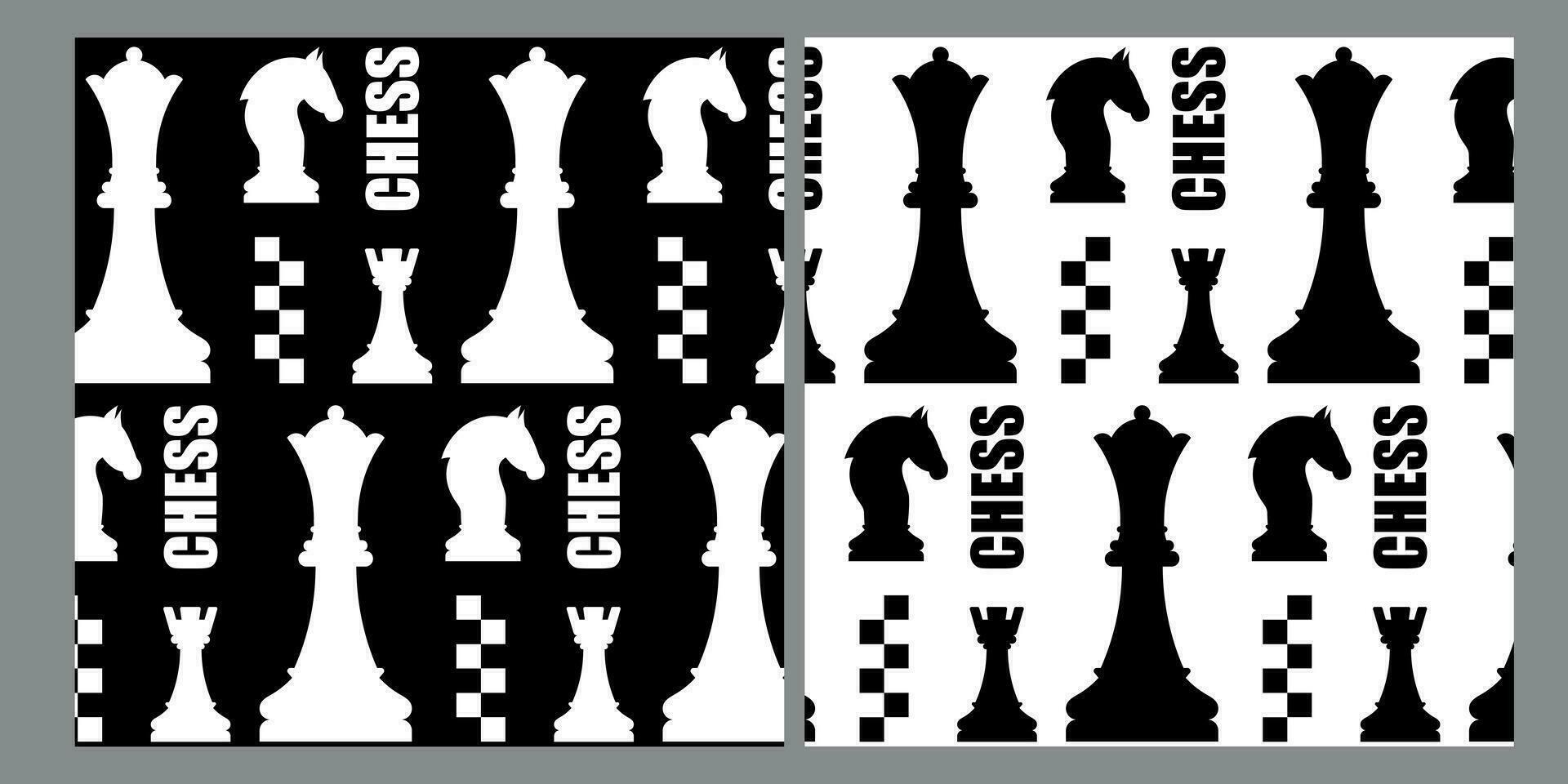 senza soluzione di continuità vettore modello con nero scacchi su un' bianca sfondo e bianca scacchi su un' nero sfondo.