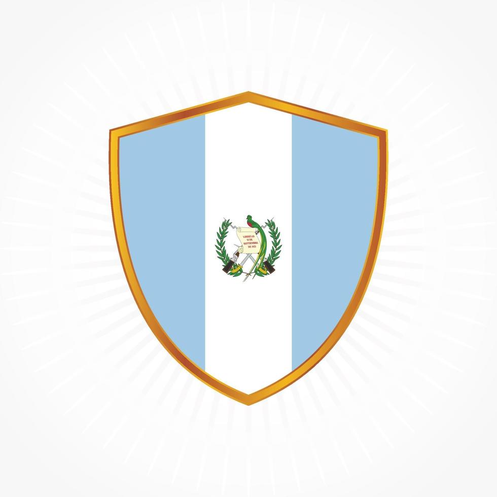 vettore di bandiera guatemala con cornice scudo