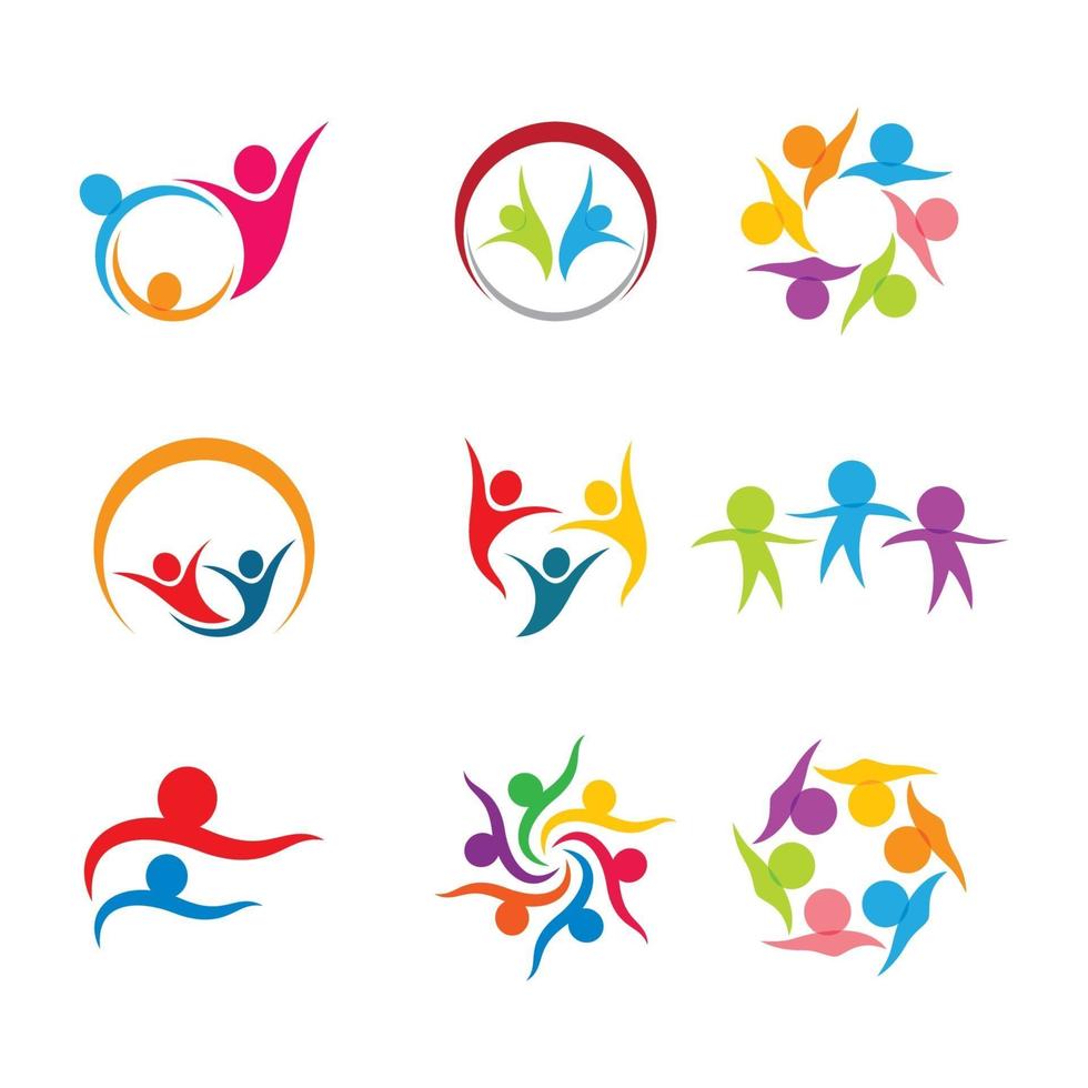progettazione delle immagini del logo di cura della comunità vettore