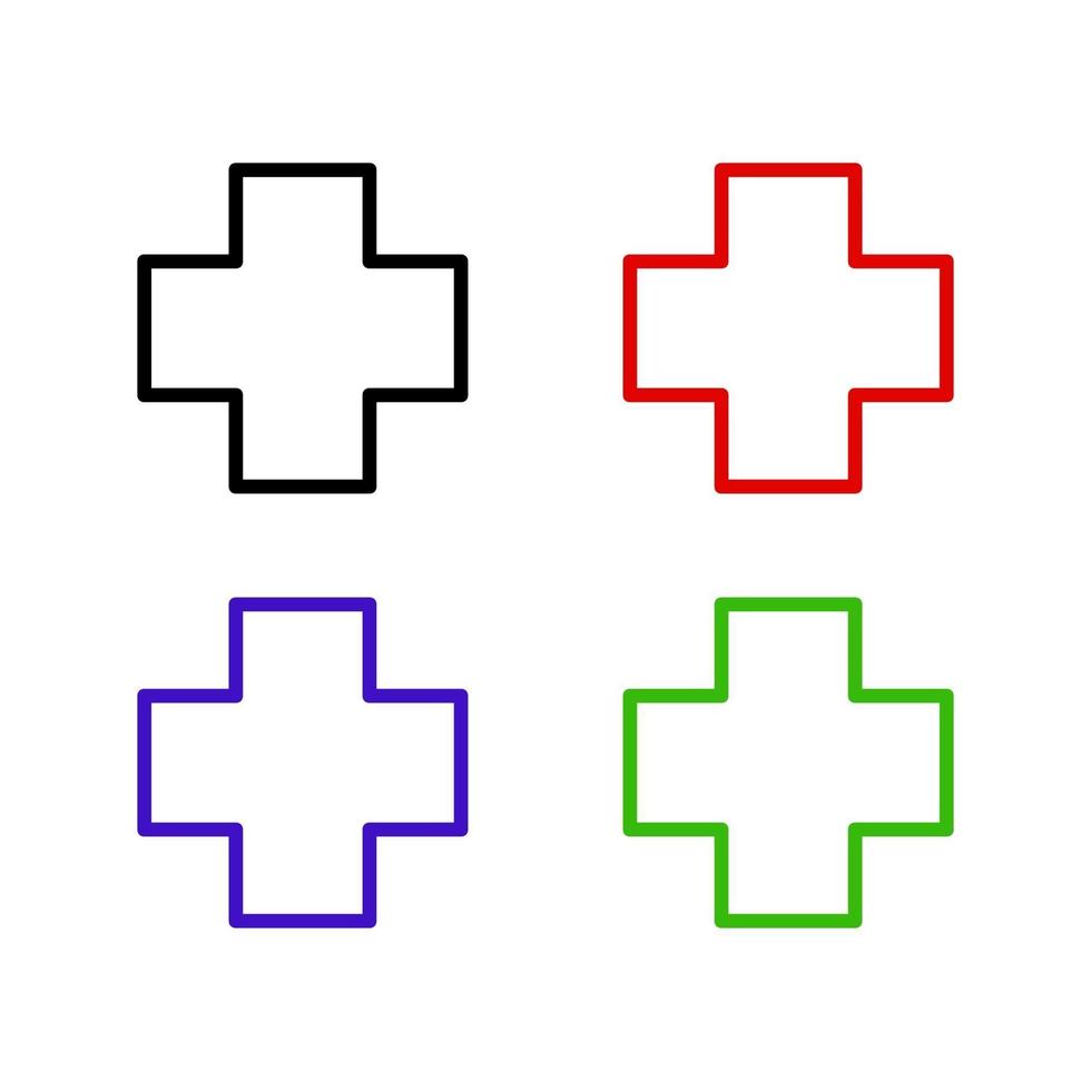 croce medica illustrata su sfondo bianco vettore
