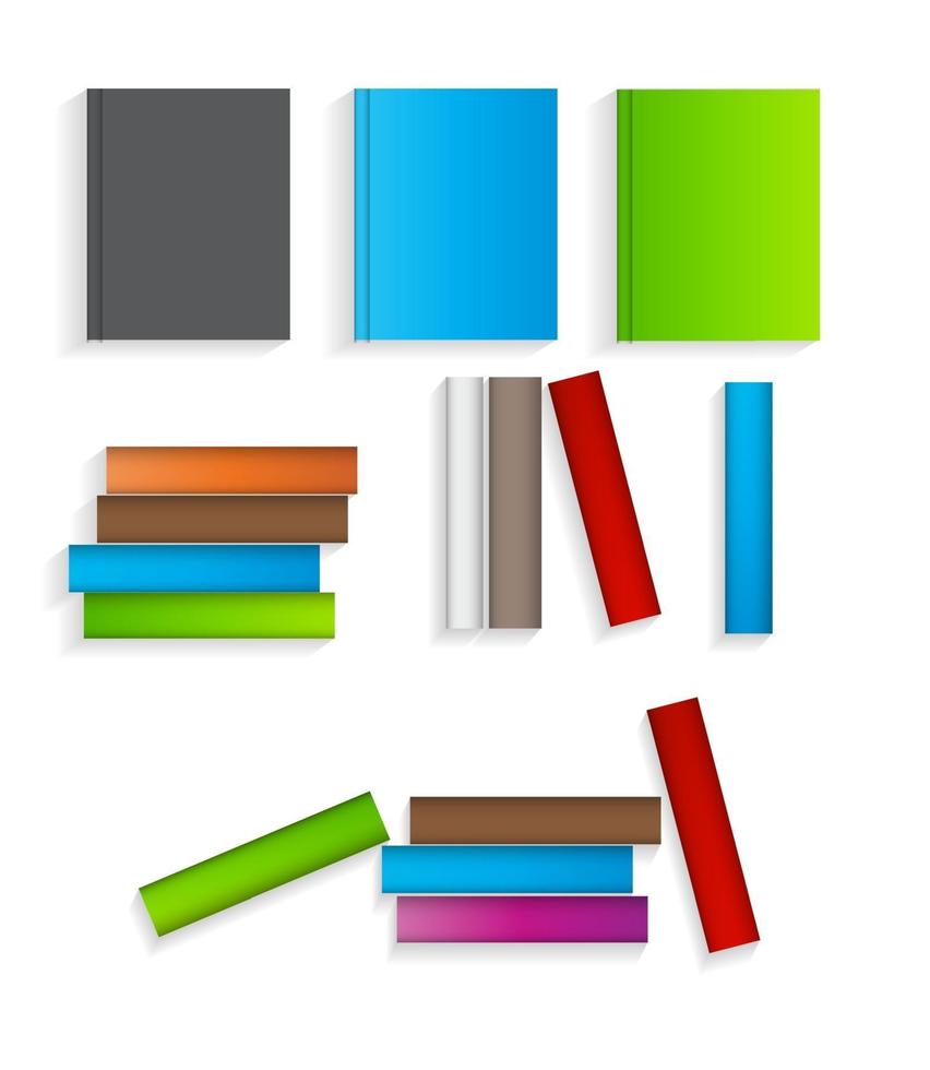 libri icone piane impostate illustrazione vettoriale