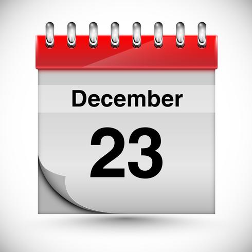 Calendario per dicembre, vettore