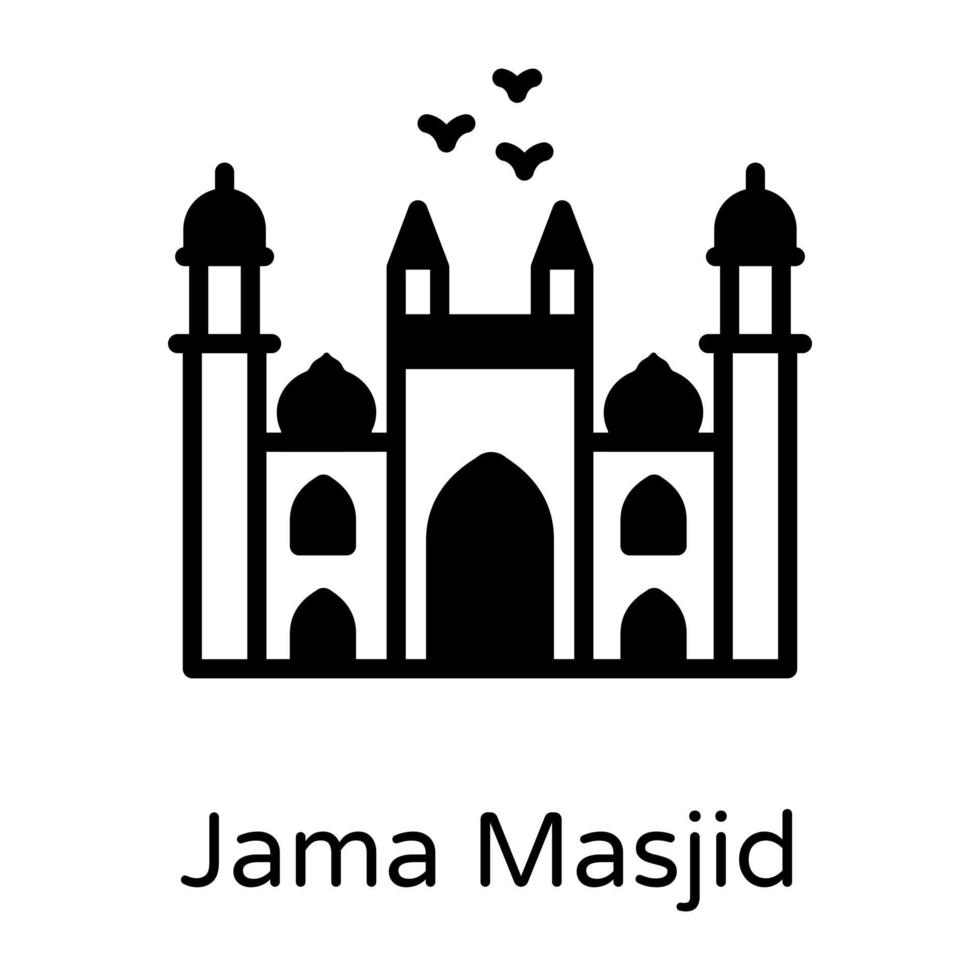edificio jamia masjid vettore