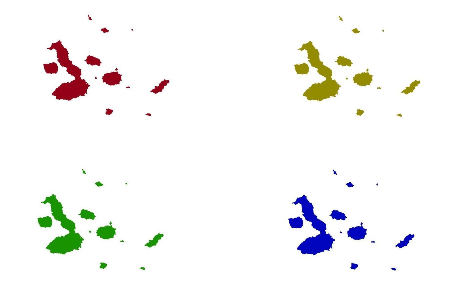 mappa silhouette delle isole galapagos in ecuador vettore