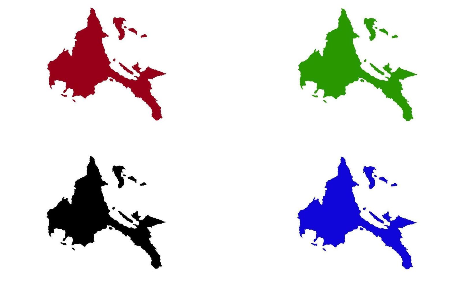 mappa silhouette della regione calabarzon nelle filippine vettore