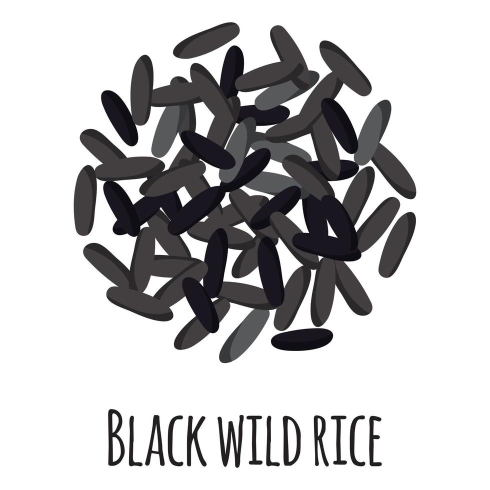 riso selvatico nero per la progettazione, l'etichetta e l'imballaggio del mercato contadino del modello. vettore