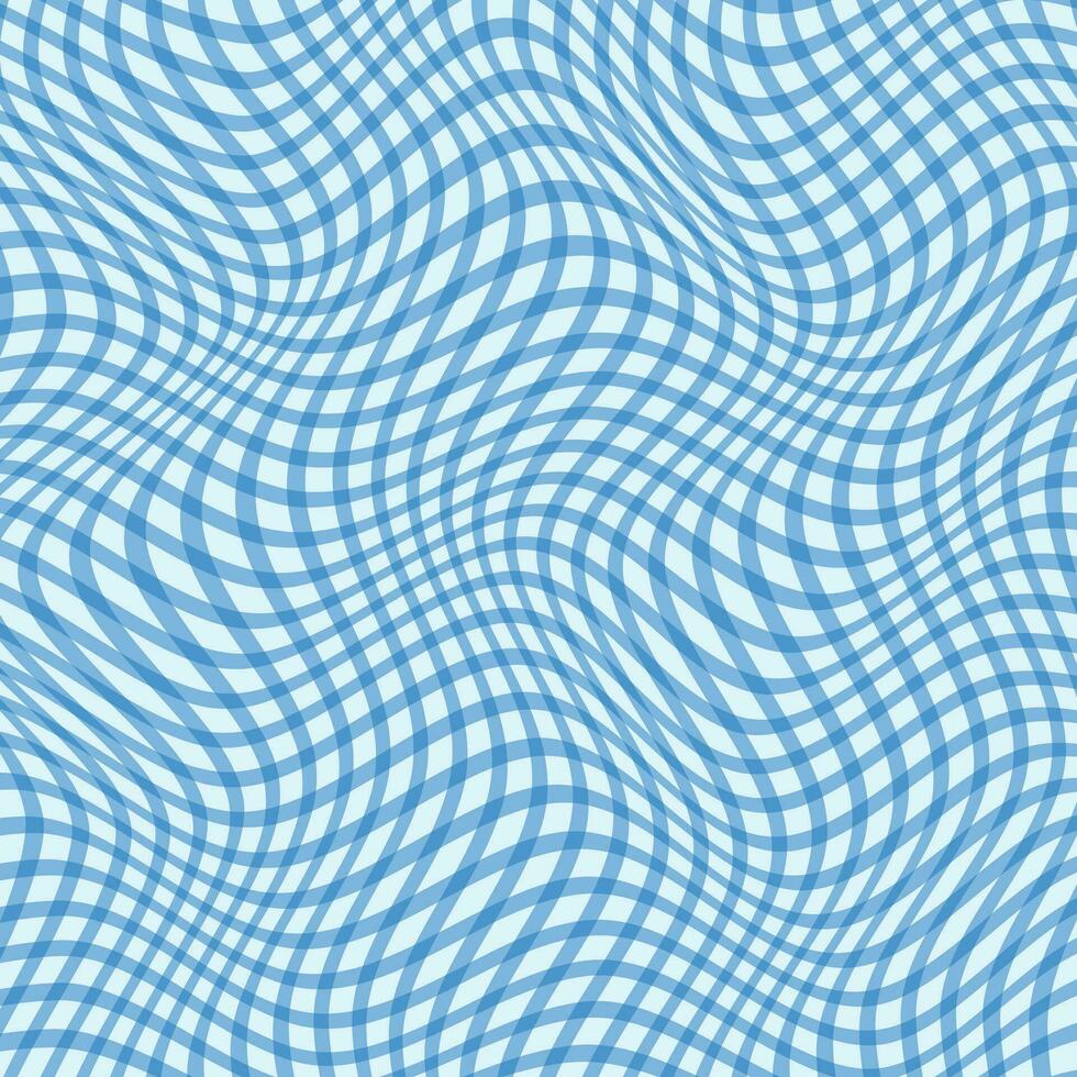 astratto ripetere blu ondulato plaid linea modello arte. vettore