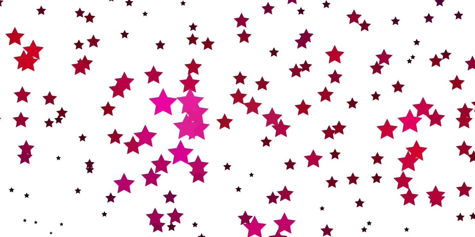 sfondo vettoriale rosa chiaro con stelle colorate.