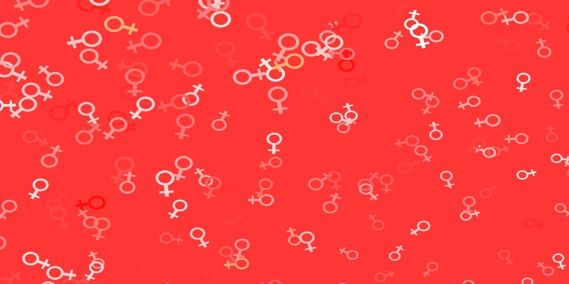 modello vettoriale rosso chiaro con elementi di femminismo.