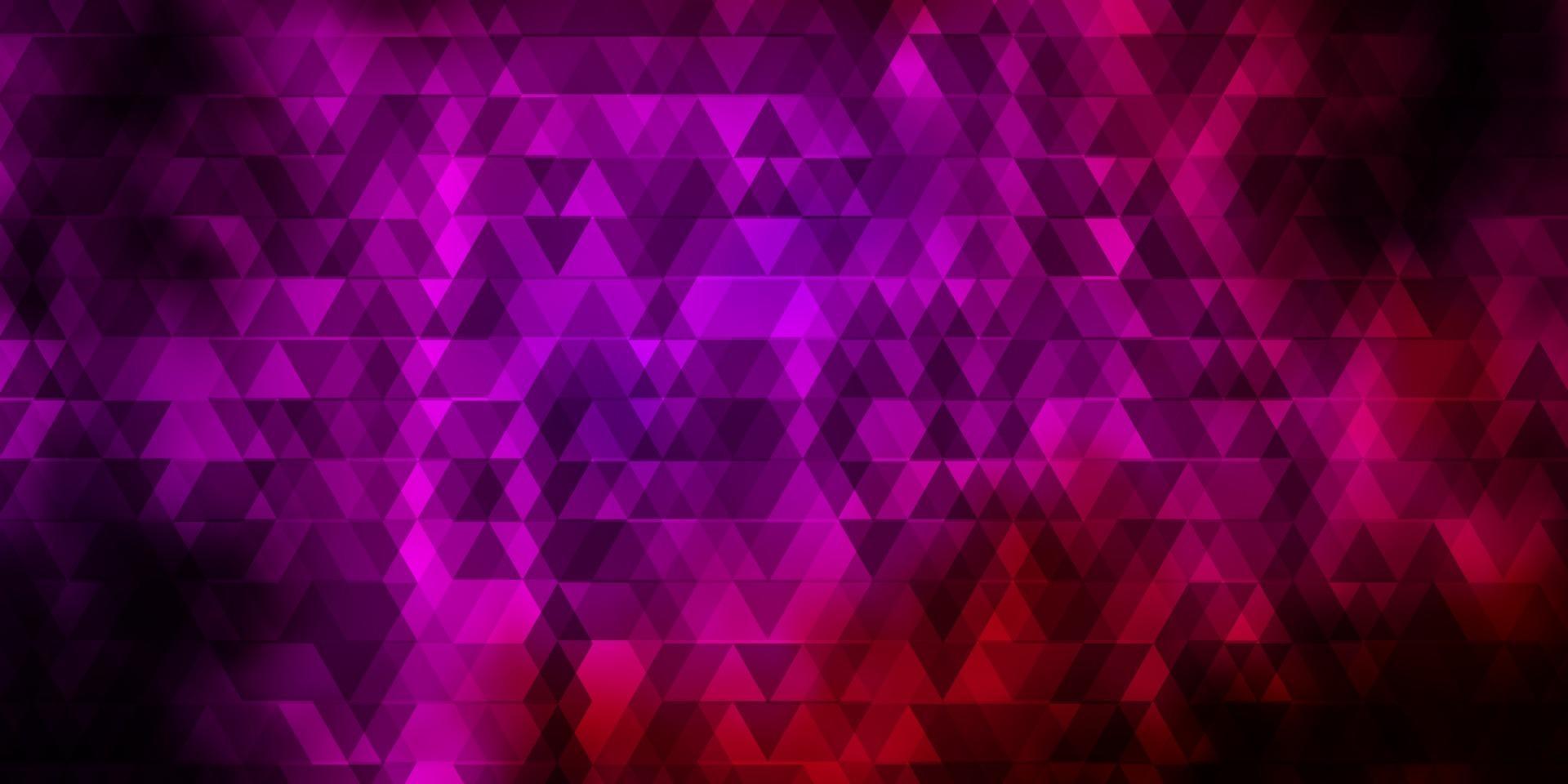sfondo vettoriale rosa scuro con linee, triangoli.