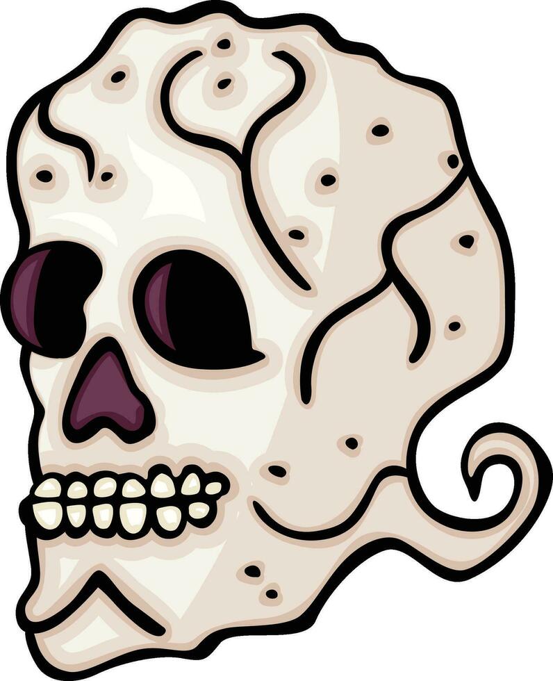 divertente Halloween cranio isolato su bianca vettore