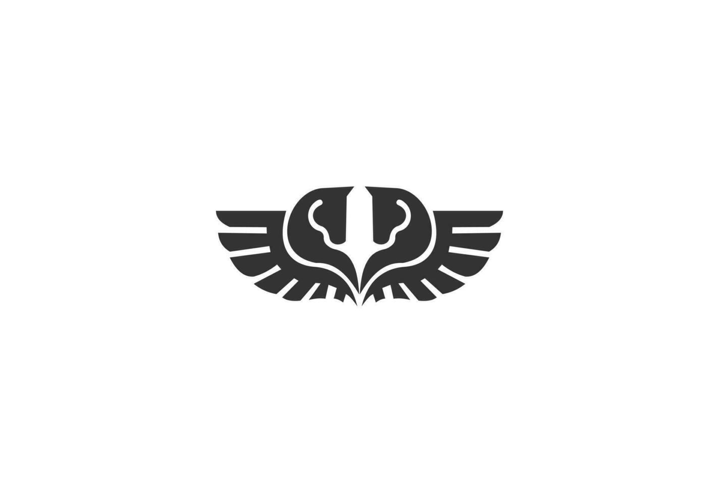 cavallo Pegasus logo design modello vettore