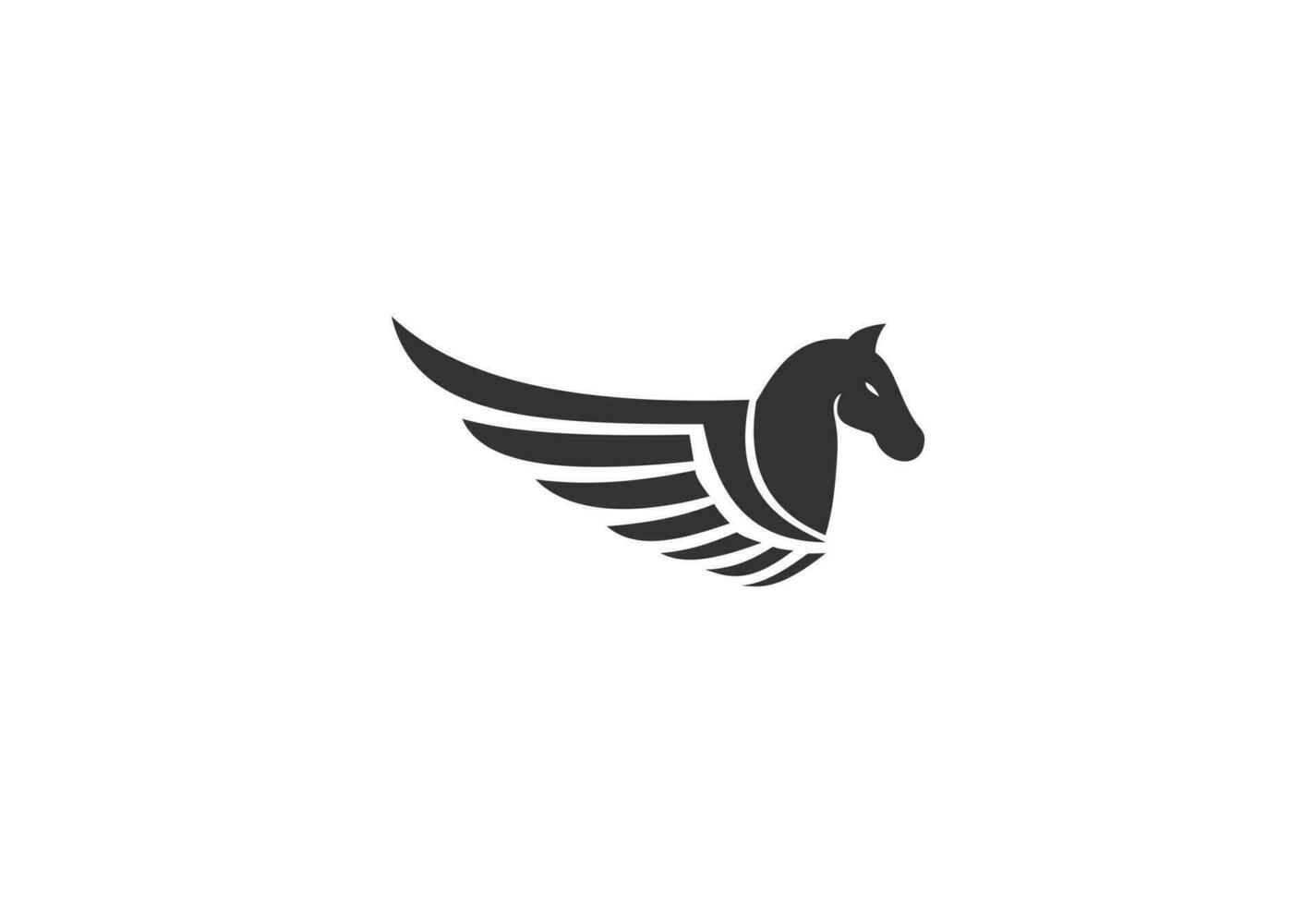 cavallo Pegasus logo design modello vettore