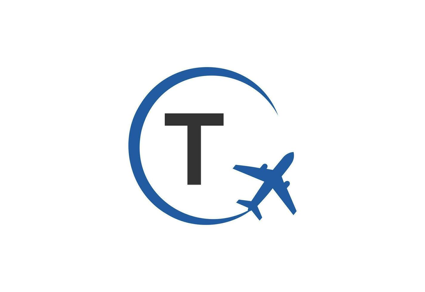 lettera t aria viaggio logo design modello vettore