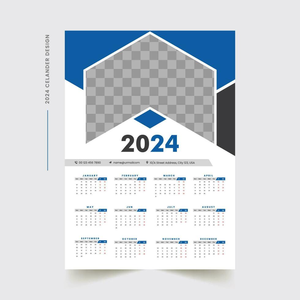 parete calendario design 2024 vettore