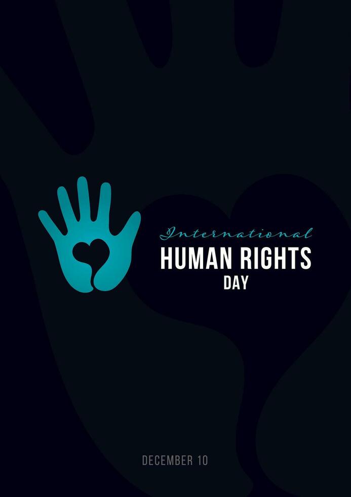 internazionale umano diritti giorno. celebrazione saluto design su dicembre 10 per sfondo elementi, striscione, manifesto vettore