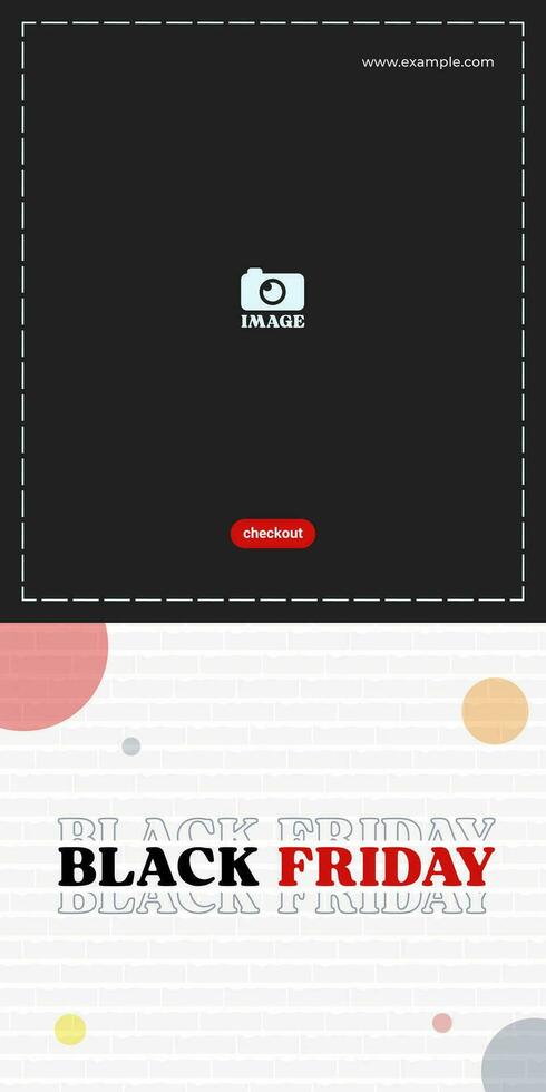 nero Venerdì vendita design. illustrazione di raggiante mattone parete e bandiera ornamento per promozione, pubblicità, striscione, sfondo vettore