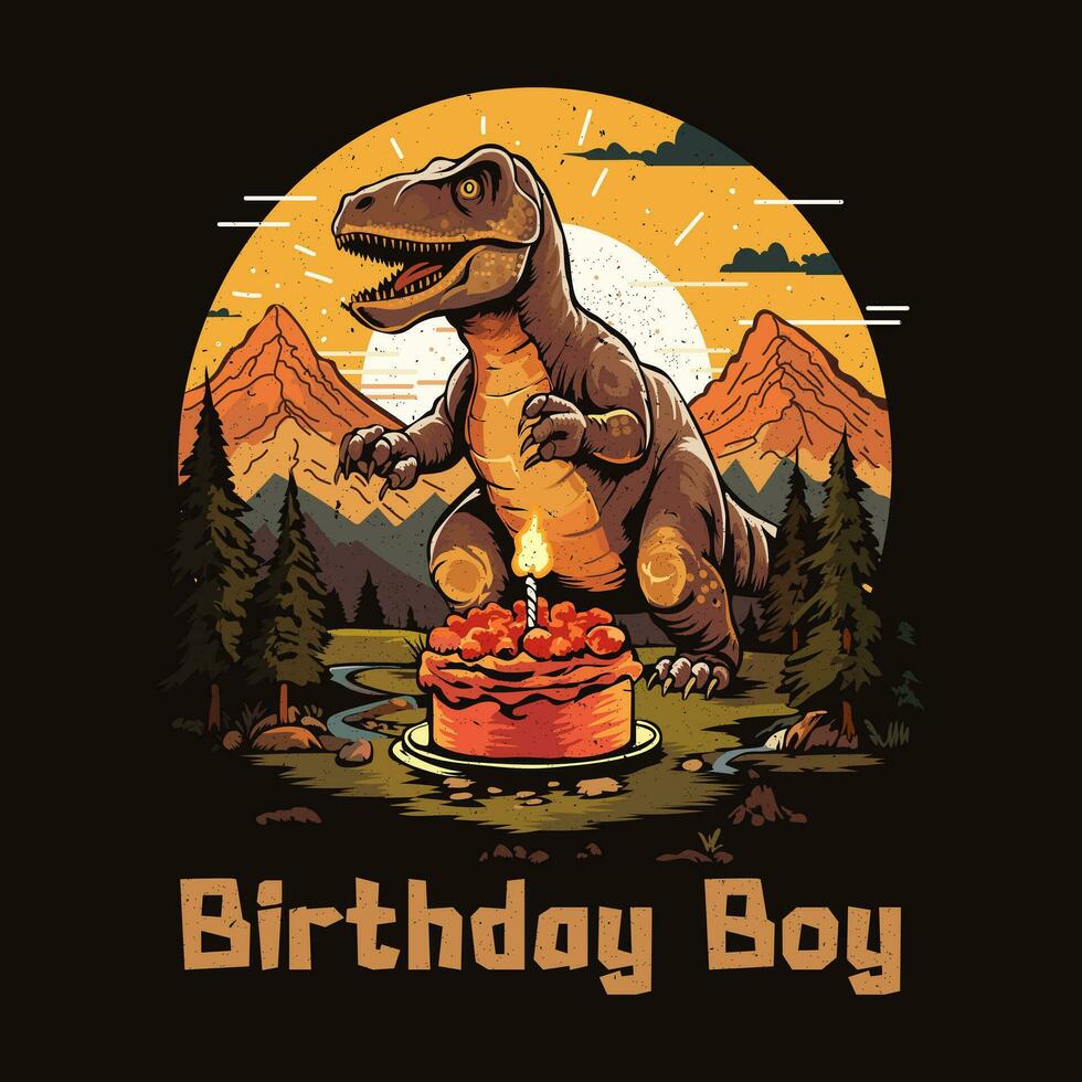 compleanno ragazzo dinosauro contento compleanno camicia Stampa carino dinosauro vettore maglietta design vettore illustrazione