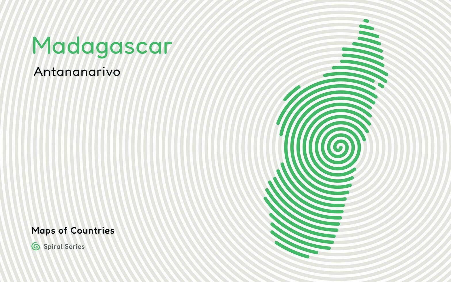 astratto carta geografica di Madagascar con spirale Linee vettore