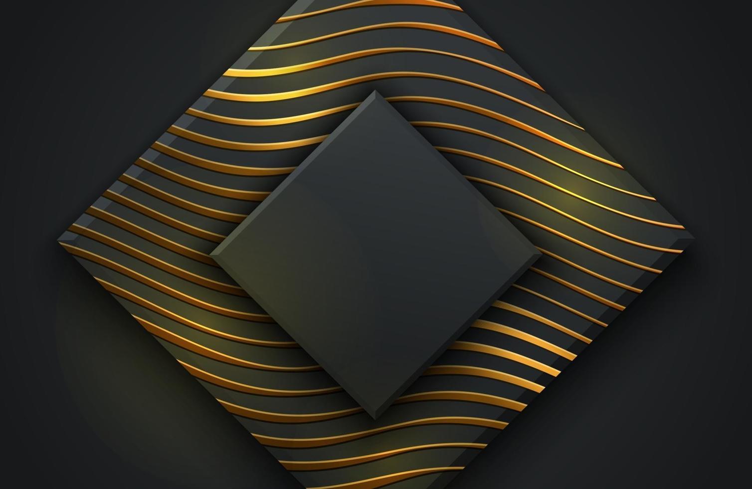 sfondo geometrico astratto nero e oro vettore