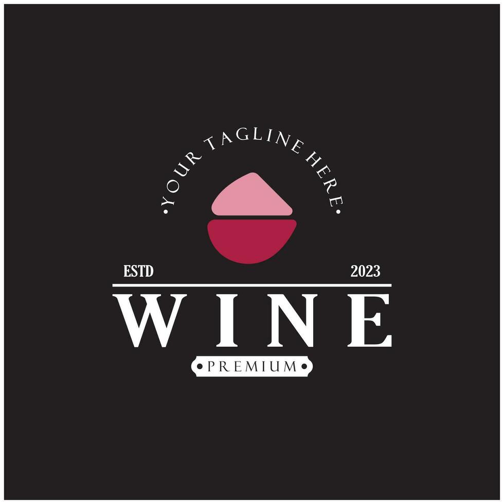 modello di progettazione del logo del vino.illustrazione vettoriale di icona-vettore