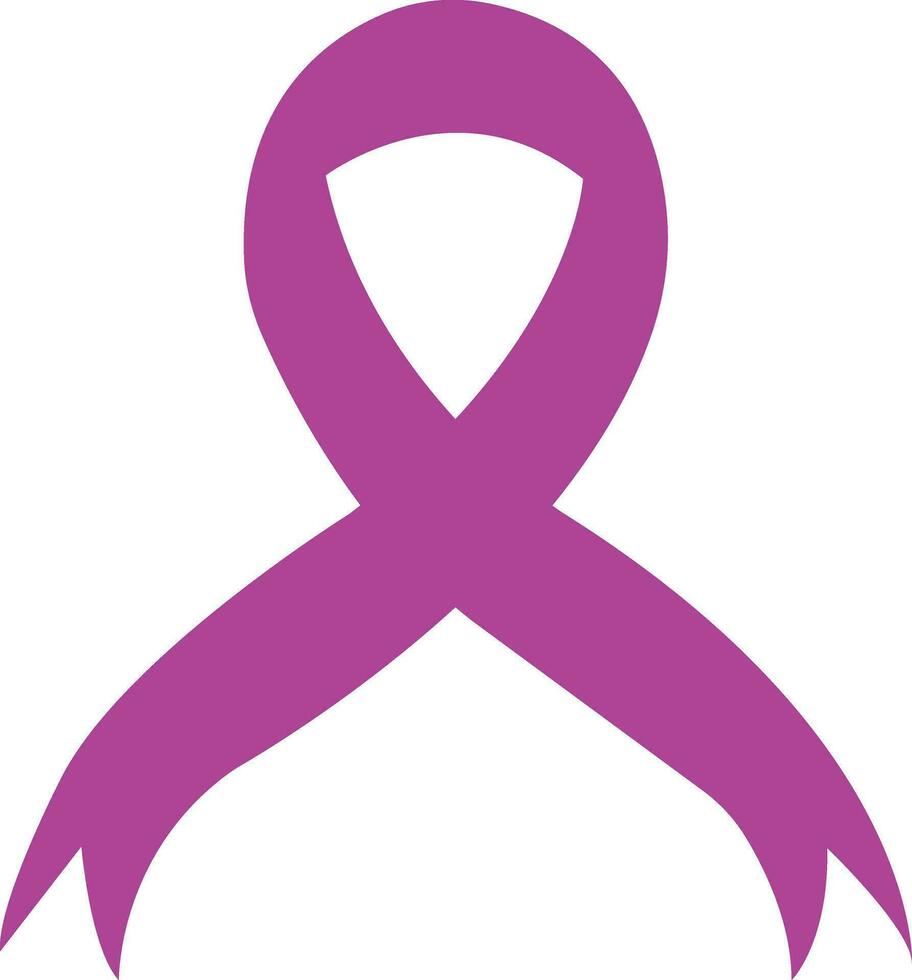 cancro nastro piatto icona. vettore consapevolezza nastro viola colore isolato Su. internazionale giorno di cancro, mondo cancro giorno. design modello elemento nel di moda stile per grafico.