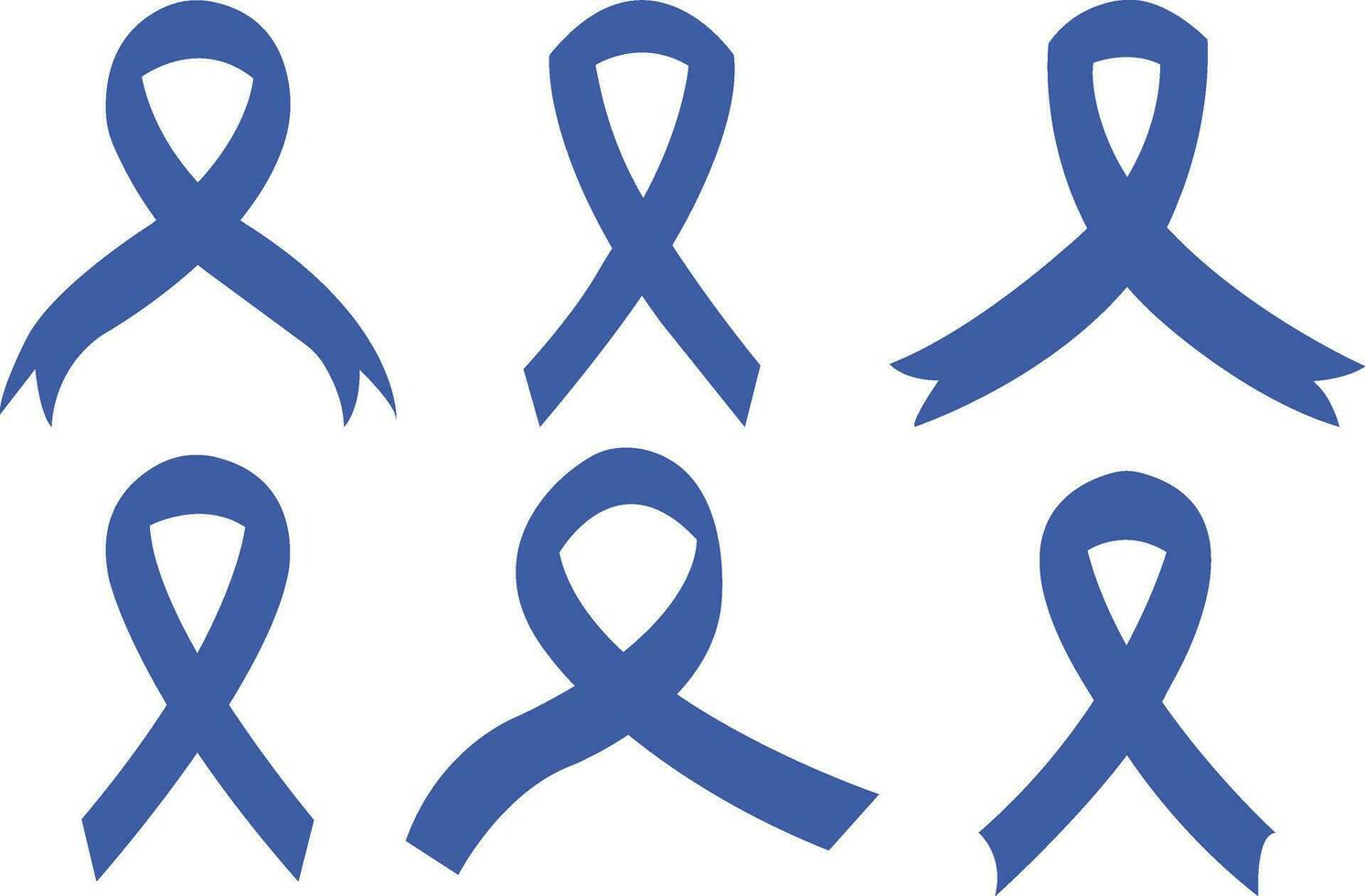 cancro nastro piatto icona impostare. vettore consapevolezza nastro blu colore isolato su internazionale giorno di cancro, mondo cancro giorno. design modello elemento per grafica collezione