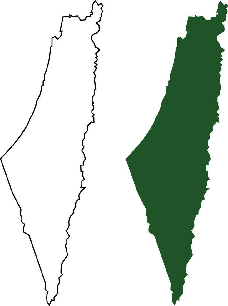 alto dettagliato vettore carta geografica con nazionale bandiera Palestina. collezione di piatto linea icona impostare. globale economia famoso nazione. mezzo est ovest Asia. capitale nome Gerusalemme