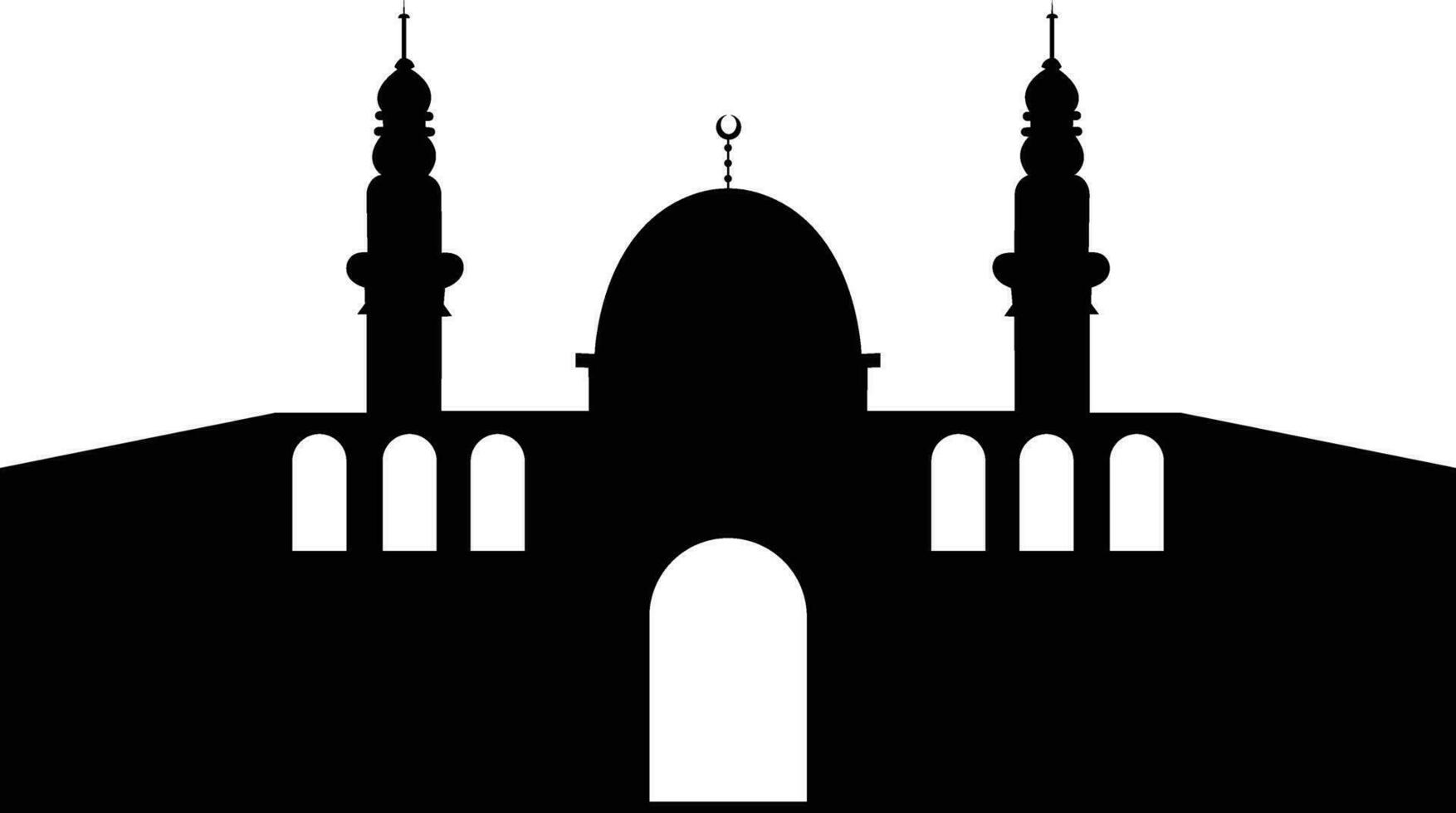 Palestina al aqsa moschea, composto nel il città di Gerusalemme o al quds nel Arabo simbolo silhouette design. Masjid al-aqsa per logo, piatto nero icona, saluto carta bandiera vettore. vettore